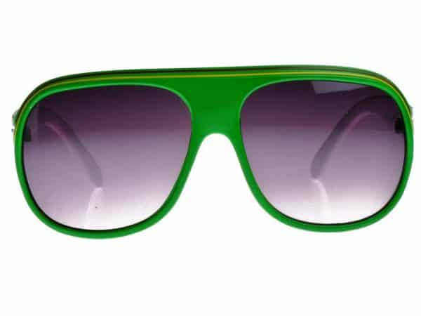 Billionaire Colour (grønn/hvit) - Retro solbriller