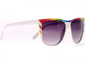 Rainbow Stripes (hvit) - Retro solbrille